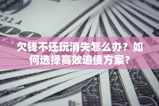 武汉欠钱不还玩消失怎么办？如何选择高效追债方案？